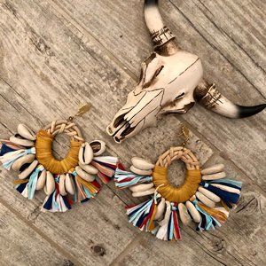 Jumbo 4" Rattan Statement Piece Earrings